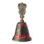 0035330/герб патинир.  Бронза КОЛОКОЛЬЧИК РОССИЯ  (с эмалью) 4,1*7,8см  15101461