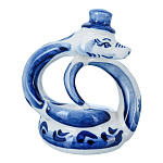 201689 Гжель Символ года 2025 Скульптура ЗМЕЯ МЫСЛИТЕЛЬ