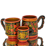 8*7см Хохлома КРУЖКА ПОДАРОЧНАЯ 8*7см в ассортименте