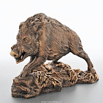 0021570 Бронза Скульптура "Кабан" патиниров.