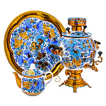 0069233-шар Самовар электрический  "ПОЛЕВЫЕ ЦВЕТЫ" 3л 