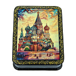 0072052  ШКАТУЛКА с росписью "МОСКВА"13*10*3,5 см 