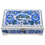 0042791/23*14см-ЗИМА Хохлома Шкатулка 1 ОТДЕЛЕНИЕ ЗИМА/Деревенька Р7 