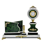 0049939 Нат.камень ВИЗИТНИЦА ГРЕБЕШОК верх.зелен.