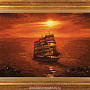 Картина янтарная корабля "Фрегат", фотография 1. Интернет-магазин ЛАВКА ПОДАРКОВ