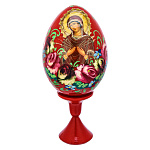 0063446 Яйцо пасхальное с предстоящими "БМ СЕМИСТРЕЛЬНАЯ" на подставке 7*16см