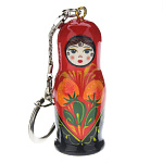 0033859-4,5см  Хохлома Сувенир-БРЕЛОК "МАТРЕШКА ХОХЛОМА"