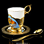Кофейная пара с ложкой "Тигр" Златоуст, фотография 2. Интернет-магазин ЛАВКА ПОДАРКОВ