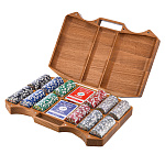 Покерный набор в резном чемоданчике из ясеня "Арабеска-2"