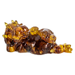 0039350/средний Янтарь Фигурка БЕГЕМОТИК(янтарная заливка)