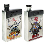 0040442-уп Гжель Штоф "Календарь. "23 ФЕВРАЛЯ" с изображением  ок. 500ml