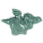 0072171 Фарфор Скульптура Дракон зелен h 5 см