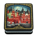 0072323 Лаковая миниатюра Шкатулка "Москва" 8*8см 6,074