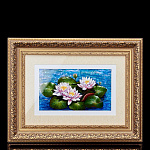 0066315/42*34см  Картина "Лотосы" №1 в раме ПЕРЛАМУТР горизонтальная