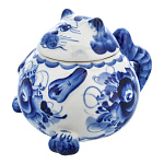 0034931 Гжель САХАРНИЦА "КОТ" 