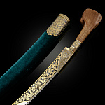 0063234 Оружие сувенирное ЯТАГАН , 95Х18, золото 999,9