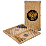 Нарды из карельской березы "Герб РФ" 50х27 см