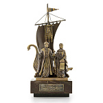 0034730 Бронза Миниатюра "Святые Петр и Феврония" литье