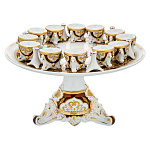  Фарфор Кисловодск Пасхальница-Тортница "Бордо"в компл. с подставками под яйца