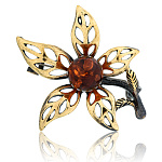 0049819/1711.4 Брошь Лилия (коньячный)