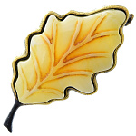 0058479/2287.4 Брошь Листик Дуба Уходящая осень (белый)