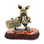 0071804/2074 Поросенок Пятачок с праздником Сувенир (коньячный)