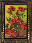 24879/1294-гипс Нат.камень КАРТИНА "Рябина" 20*30см багет-гипс (1294)