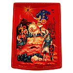 200910 Лаковая миниатюра Шкатулка "Князь Игорь" 13*09см 28,21