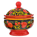 0020290/ВК/крышка Хохлома СОЛОНКА С КРЫШКОЙ 8*7см в ассортименте