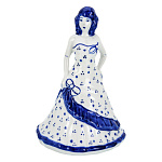 0016303/коб Гжель Колокольчик "Барышня" 16см Авт. Тарыгин М. В.