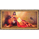 0052481/9046/33*70см  Нат.камень Картина"Принцесса Египта" Багет №6,5 КВ1