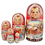 Матрешка "Тройка. Зима" 5 мест