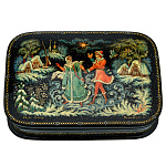 0060946/13*9см  Лаковая миниатюра Палех ШКАТУЛКА "Парочка" Камардина