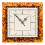 Часы настенные из янтаря квадратные, фотография 1. Интернет-магазин ЛАВКА ПОДАРКОВ