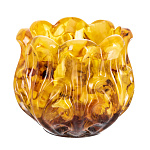 202883 Янтарь Сувенир РОЗЕТКА для мелочей(янтарь, заливка)