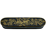 0074659 Лаковая миниатюра Шкатулка "Птицы в орнаменте"18*05  см 12,43