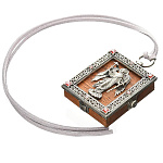  /3,5*6см Юв.Миниатюра ИКОНА Автомобильная "Ангел Хранитель" Дуб, Нейзильбер,Фианиты