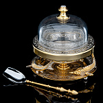 0074903 Златоуст ИКОРНИЦА"ТРИ ОСЕТРА",Хрусталь,крышка металл в П/У 0870