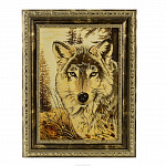 Картина из янтаря "Волк"