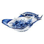 0069928 Гжель ЛОТОК  ОСЕТР,  28*17 см