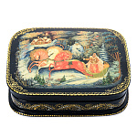 0060968/11*8см Лаковая миниатюра Палех ШКАТУЛКА "Морозко" Белова