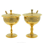 /ЗФ Златоуст САХАРНИЦА украшенная с ложкой в П/У (00963/00628)