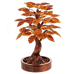 0063801-НП/32см ДЕРЕВО ДЕНЕЖНОЕ ЯНТАРНОЕ на подставке 14,5*22*32см