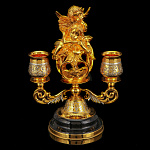 0069283 Златоуст ПОДСВЕЧНИК "АНГЕЛ"позолота, в П/У