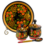 Набор посуды "Ягоды". Хохлома