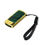 0061745 Сувенирная флешка USB с малахитом, 32GВ, золотистая