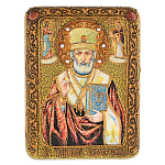 0040763/15*20см Икона подарочная"Св. Николай Мирликийский"мор.дуб (RTI-340.m)