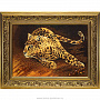 Картина янтарная "Леопард", фотография 1. Интернет-магазин ЛАВКА ПОДАРКОВ