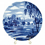 Тарелка декоративная "Летний пейзаж". Гжель, фотография 3. Интернет-магазин ЛАВКА ПОДАРКОВ