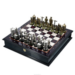 Шахматы с бронзовыми фигурами "Железнодорожные" 48х48 см